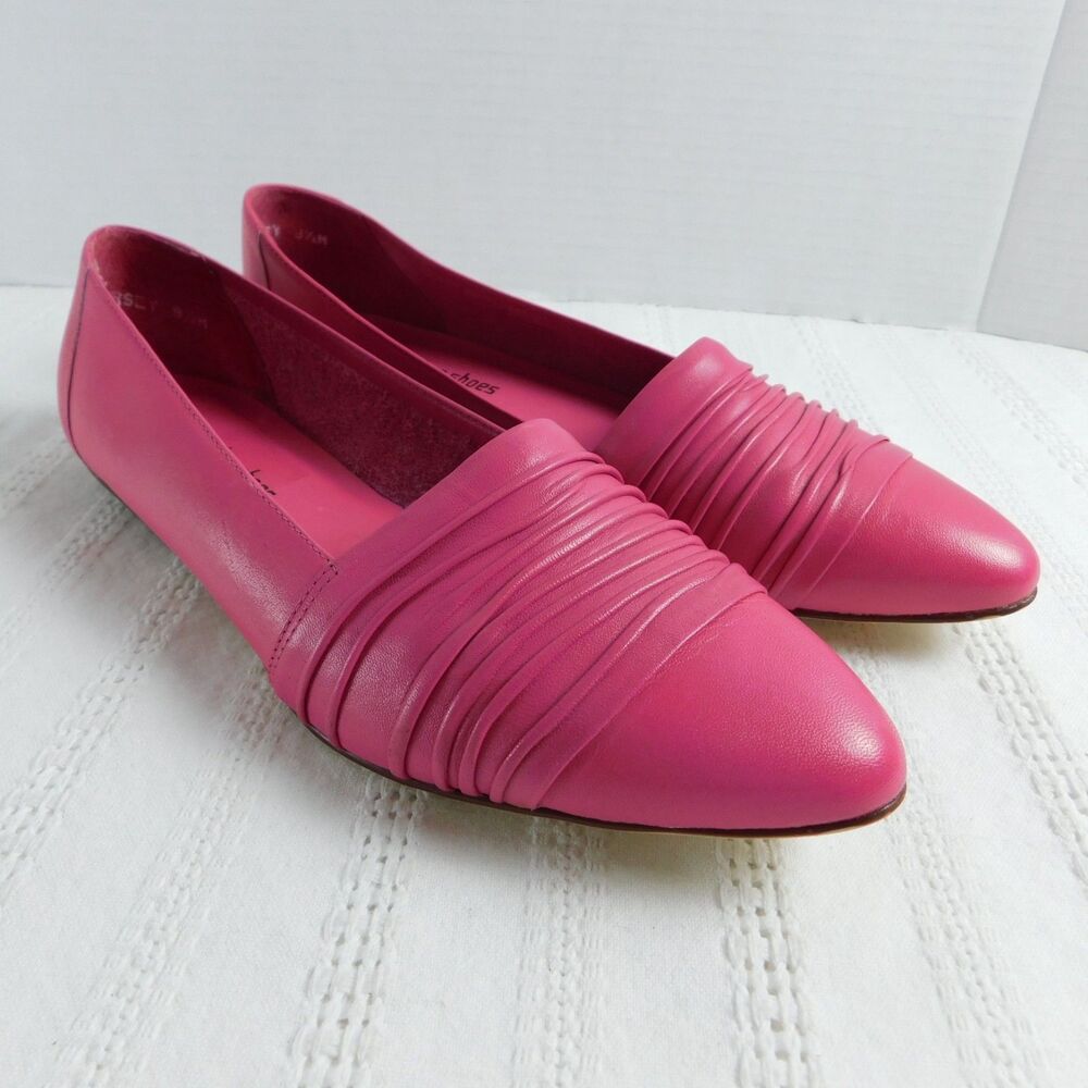 Brass Plum Shoes Nordstrom NEW 7-7.5 Vintage Hot Pink Flats Fuchsia Leather 8.5